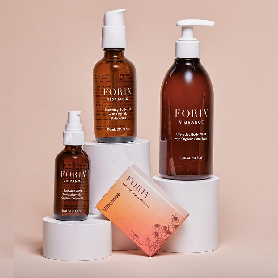 FORIA FORIA Midlife Magic Set | Organic, All-Natural Feminine Skincare for Ever-Evolving Skin | Body Wash + Body Oil + Vulva Moisturzer + Vibrance Melts