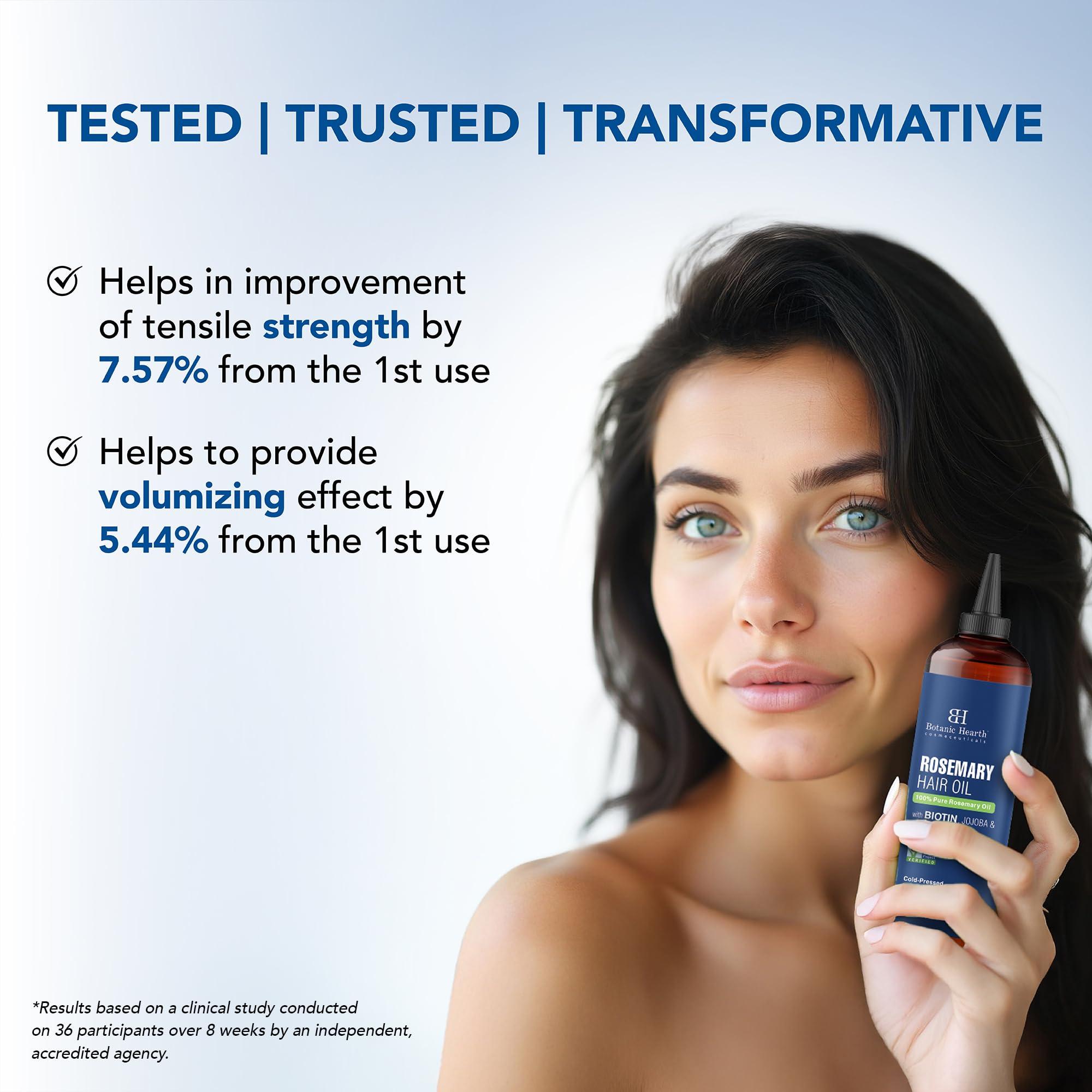 Botanic Hearth Botanic Hearth 100% Pure Rosemary Oil For Hair Growth (6.7 fl oz) Infused With Biotin, Jojoba & castor Oil | Hair strengthening Treatment | Nourishing & Volumizing | Non GMO Verified