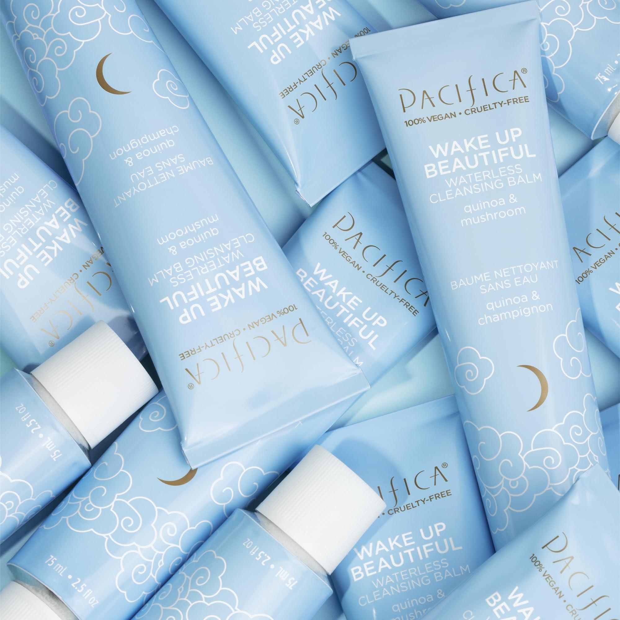 Pacifica Pacifica Wake Up Beautiful Cleansing Balm & Makeup Remover - 2-in-1 Waterless Face Cleanser for Dry & Sensitive Skin, Hydrating No-Rinse Balm Dissolves Stubborn Makeup, 2.5oz