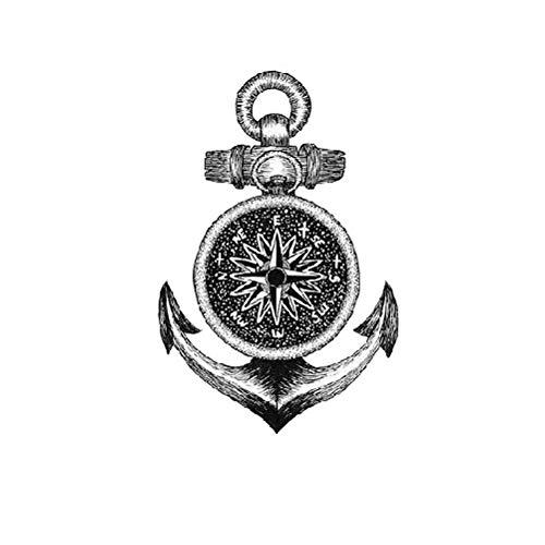 SanerLian SanerLian Anchor Ship Temporary Tattoo Sticker Waterproof Fake Tatoo Men Women Adult Boys Teens Body Art 10.5X6cm Set of 12 (SF032)