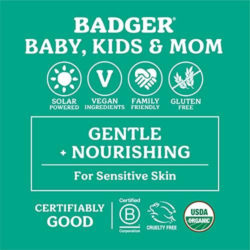 Badger Badger - Pregnant Belly Oil, Rose & Vanilla, Certified Organic, Gentle & Soothing, Jojoba & Coconut Oil, Belly Oil for Stretched Skin During & After Pregnancy, 4 fl oz