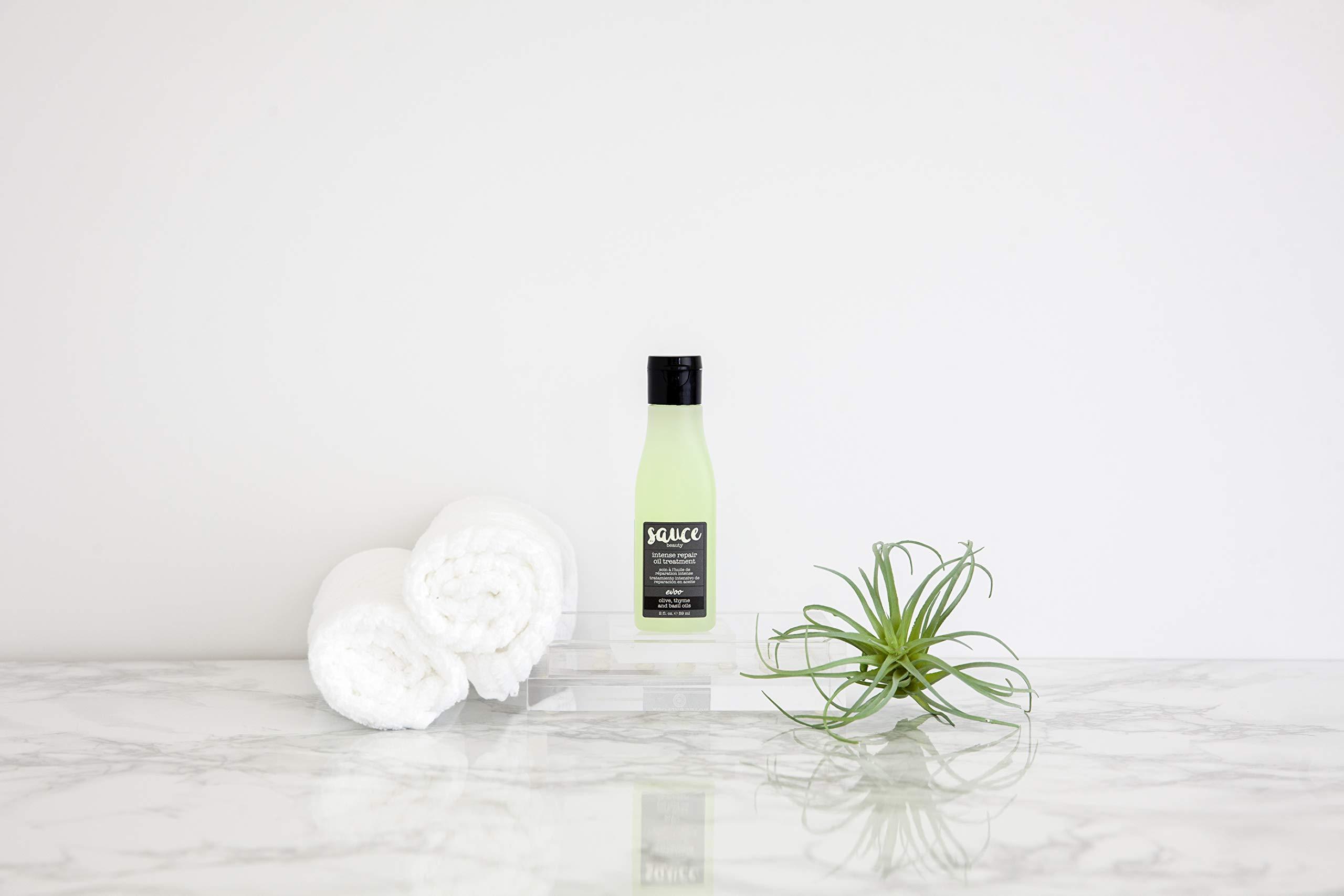 SAUCE BEAUTY SAUCE BEAUTY Intense Repair Olive Oil Treatment - Hair Oil for Curly Hair w/Olive, Thyme & Basil Oils - 2 Fl Oz Hair Oil for Damaged Hair & Split Ends (EVOO)