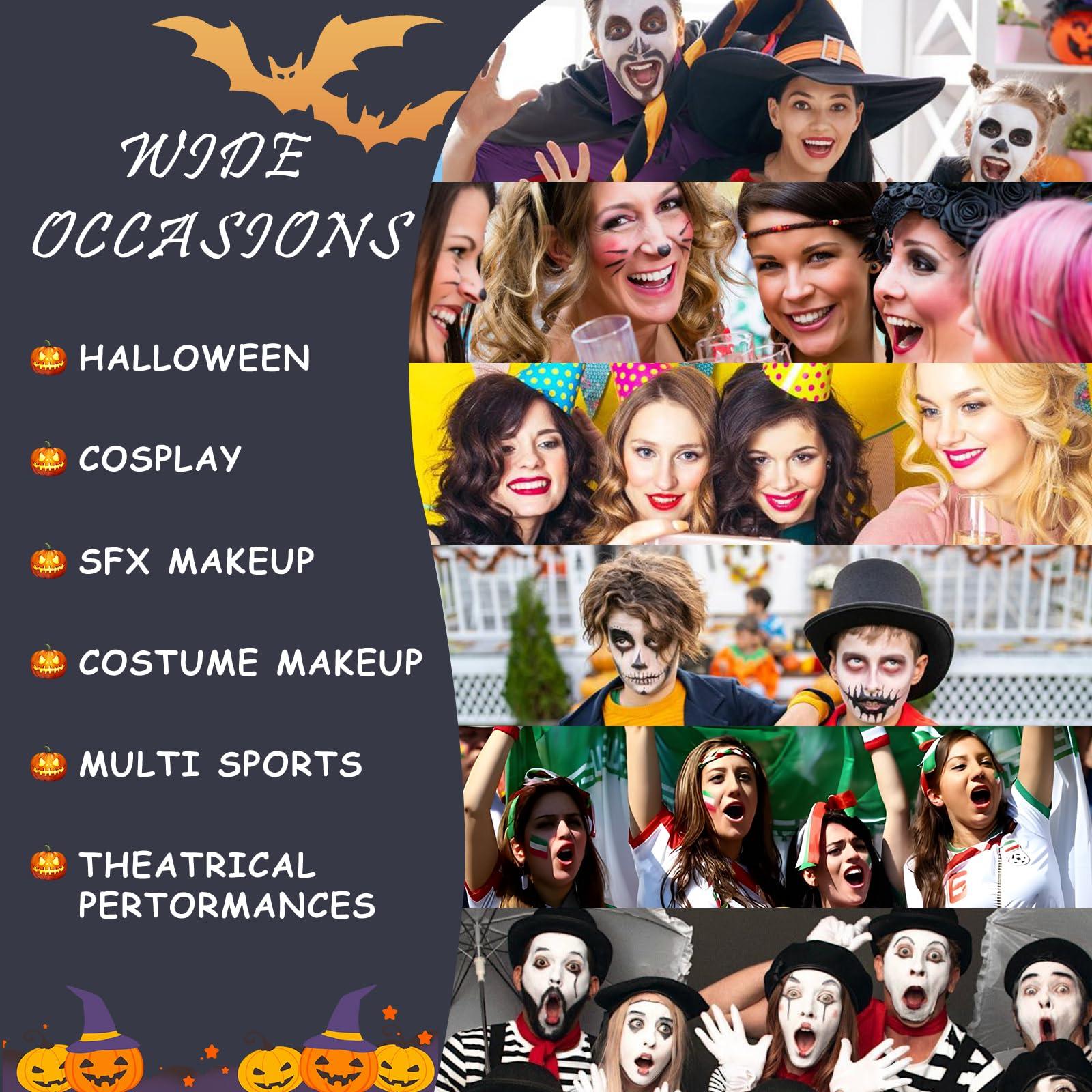 FOCALLURE FOCALLURE Face Body Paint Stick,Eye Black Stick for Sports,Face Painting Kit Professional Hypoallergenic Foundation Makeup for Halloween Cosplay SFX Costume Party,Golden Moonlight