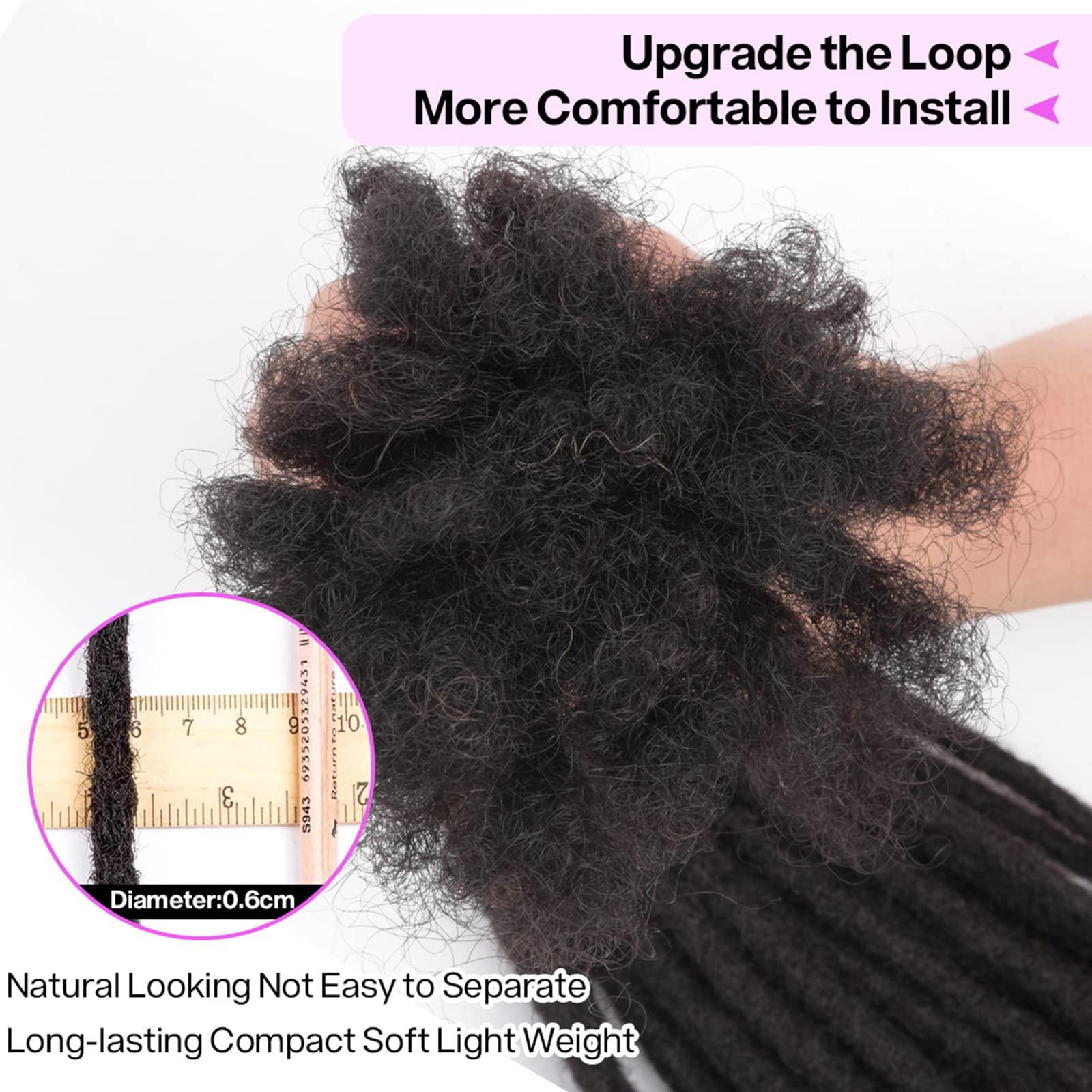 Dula A Loc Extensions Human Hair Dreadlock Extensions for Men/Women 100% Real Human Hair Permanent Dreadlock Extensions Locs Extensions Human Hair Can Be Dyed (30 Locs-10 Inch, 0.2cm-1B Natural Black)