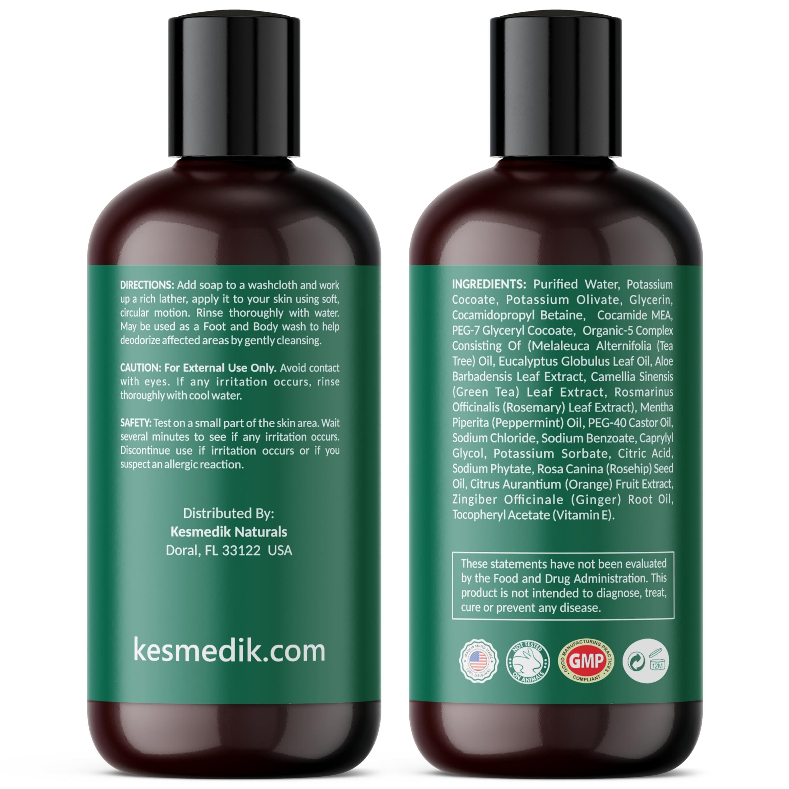 KESMEDIK KESMEDIK Tea Tree Soap | Antifungal Foot & Body Wash for Deep Cleansing & Body Odor, Athletes Foot, Ringworm, Jock Itch, and Smelly Feet (1-Pack)