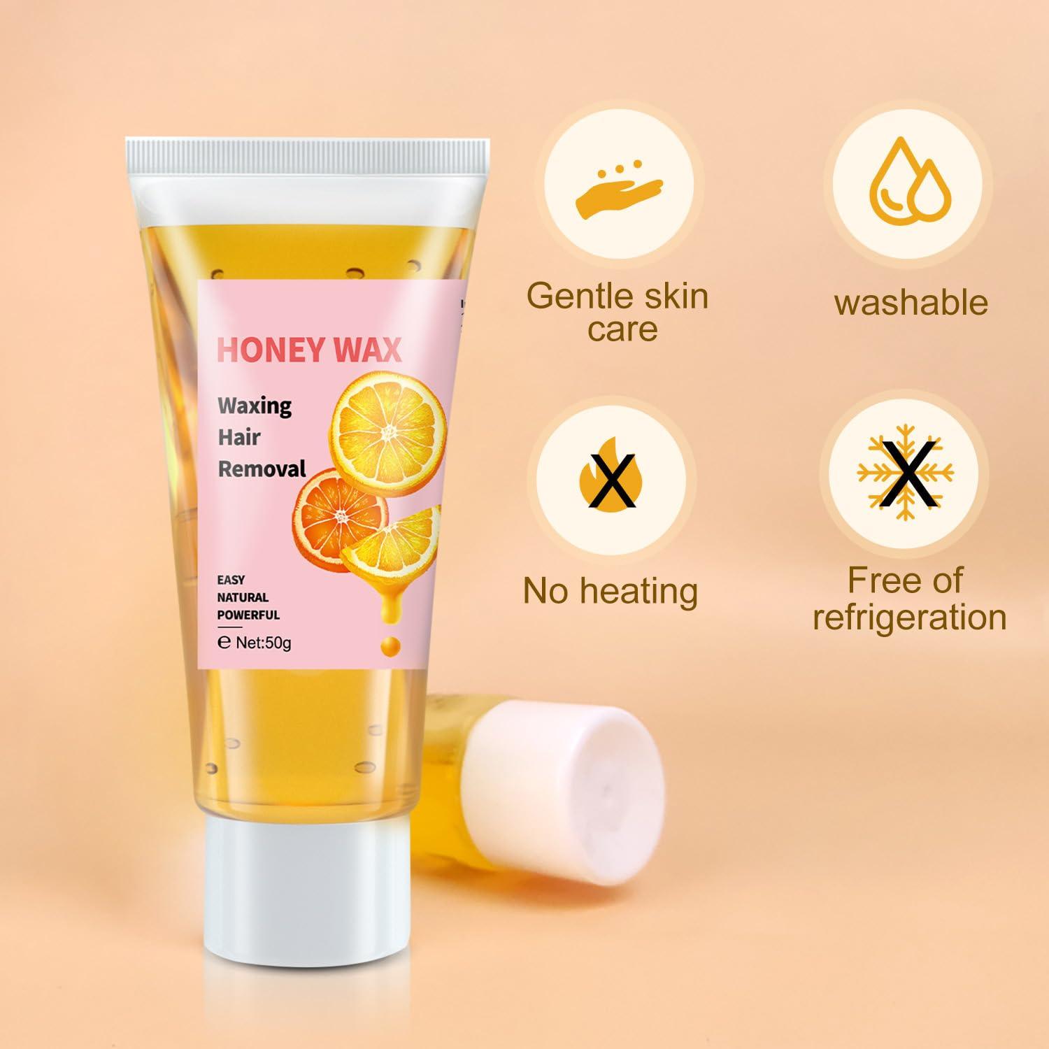 SUMAX Honey Wax Hair Removal Kit, Sugar Wax for Face Hair Removal Women Sugar Waxing Kit for Women Brazilian Wax for Bikini Hair Removal Sugaring Wax Kit with Strips