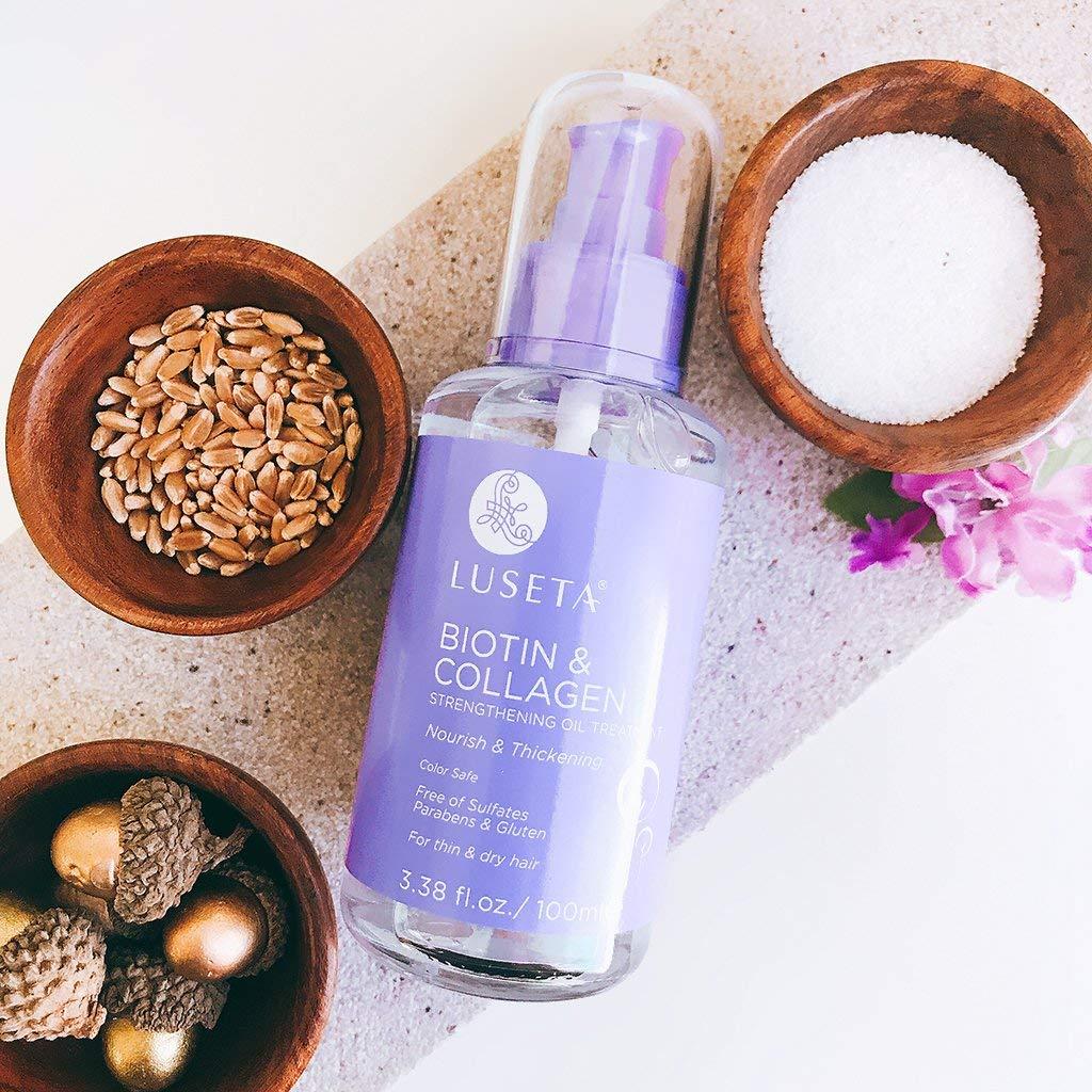 L LUSETA Luseta Biotin & Collagen Hair Growth Set: 16.9oz Shampoo, 16.9oz Conditioner, 3.38oz Serum, and 16.9oz Mask