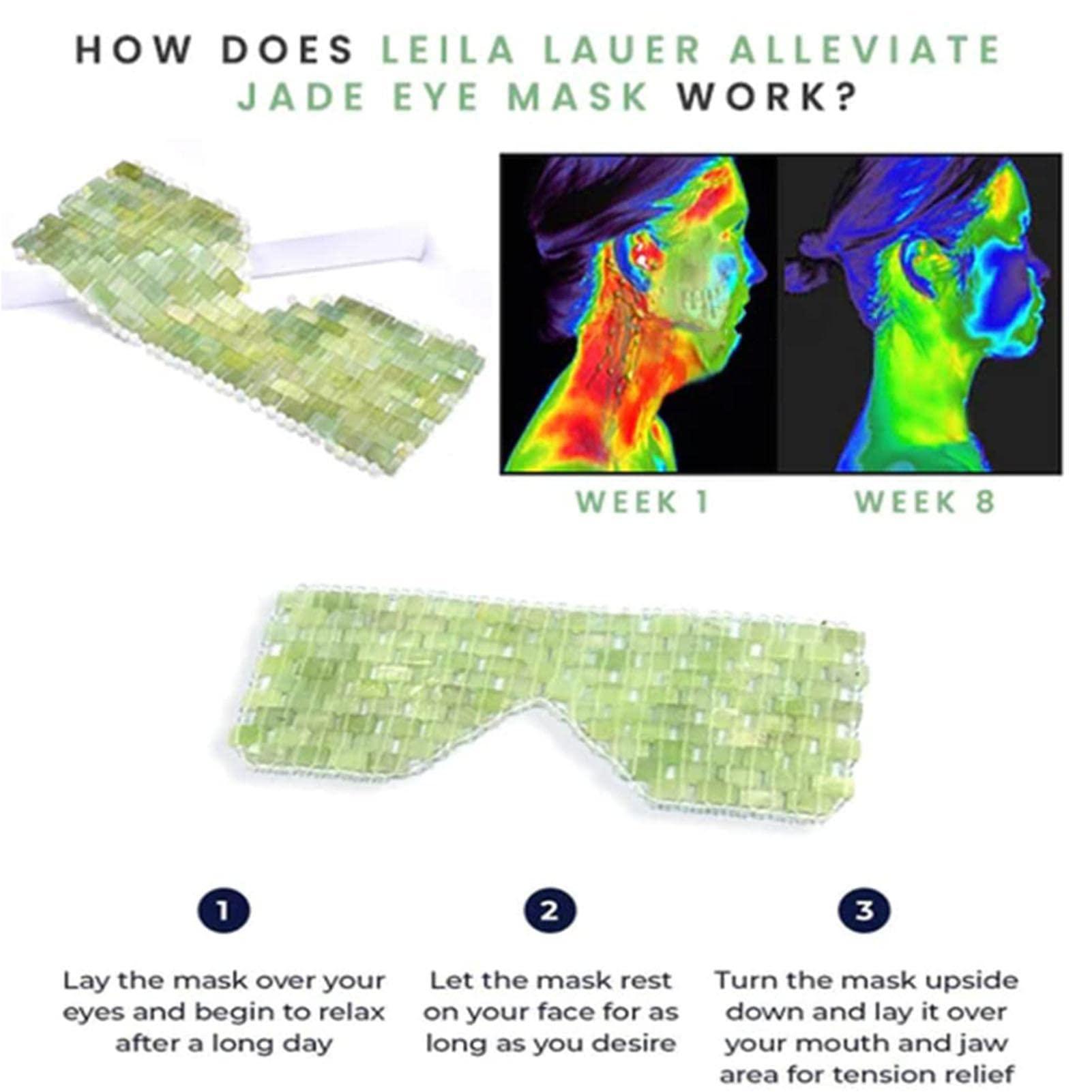 wanshi Light Cool Jade Eye Mask Hot or Cold Touch Blindfold for Puffy Eyes 100% Real Jade Stone