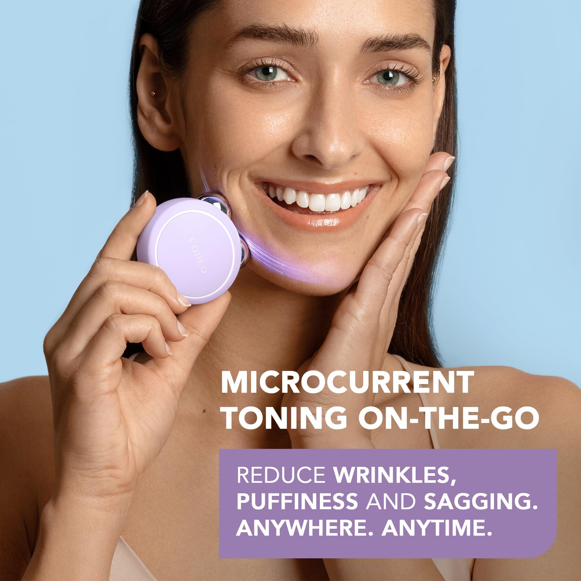 FOREO FOREO BEAR 2 go - Travel-friendly Toning Microcurrent Facial Device - For Fine Lines & Wrinkles - Anti Aging - Face Sculpting - Instant Full Face Lift - Firm & Contour - Compact Skin Care - Lavander