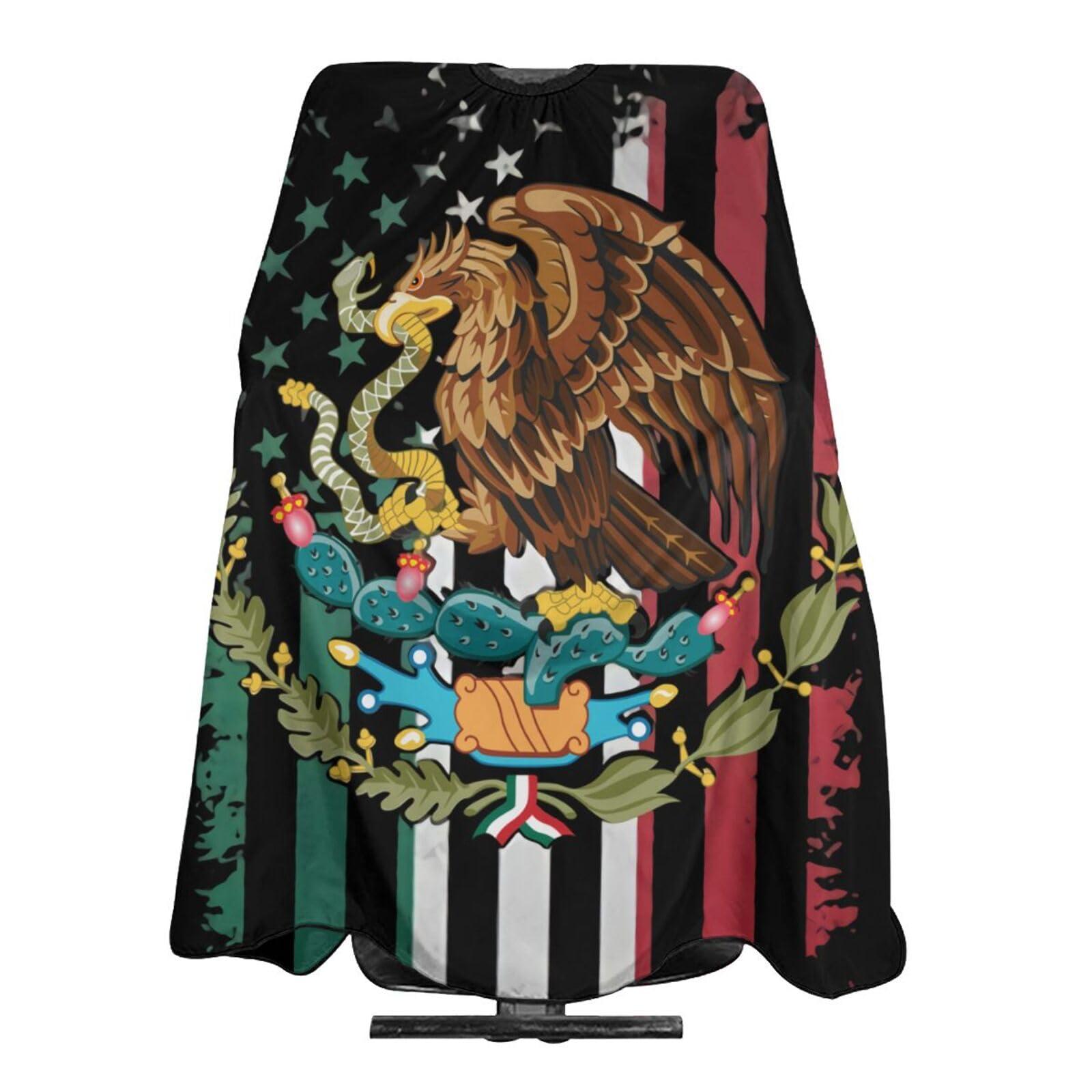 YSYZSDS Mexico Flag Salon Barber Cape For Men/Women - Professional Hairdressing Waterproof Hair Cutting Cape With Adjustable Snap Closure-Haircut Apron For Hair Stylist And Home Use-55\'\'X66\'\'