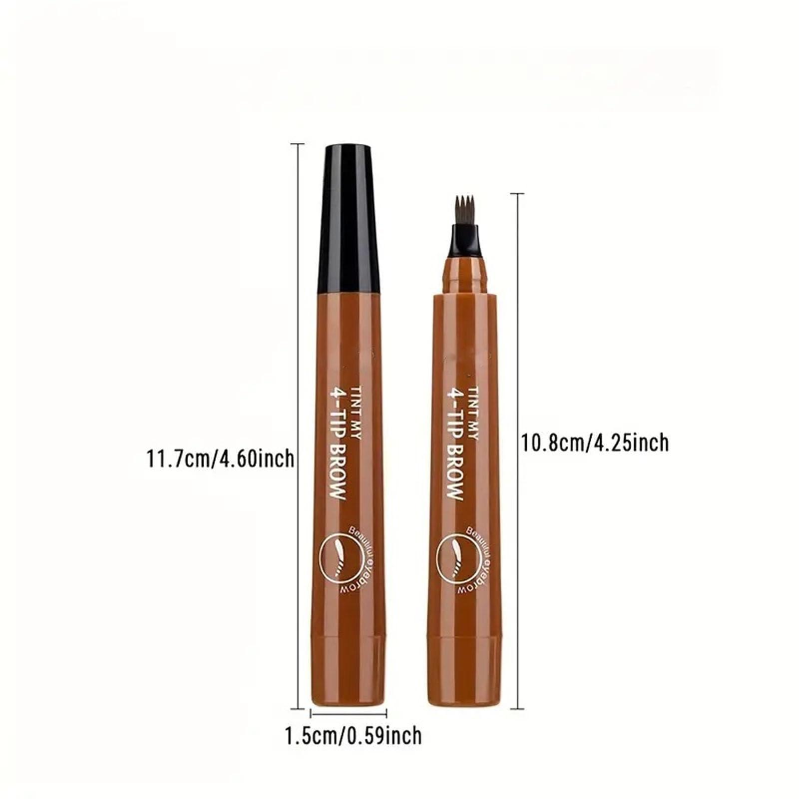 Generic Generic 4 Points Multi-used Pen, 4 Points Multi-used Pen Beard, Suertemall Beard Filler, 4 Tip Brow Waterproof, 4 Tip Brow Pen, Long Lasting, Creates Natural Looking (3 Red brown)