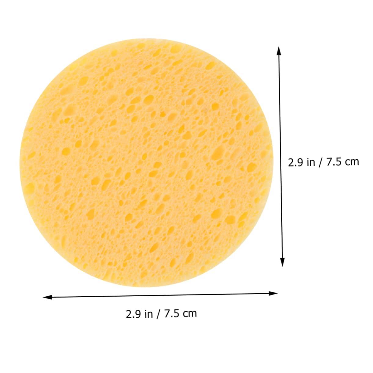 Ipetboom Ipetboom 15 Pcs Round Sponge Pads Makeup Sponges Foundation Makeup Remover Wipes Cellulose Face Sponge Makeup Remover Exfoliating Sponge Face Wash Sponge Face Sponges for Makeup Kits Yellow