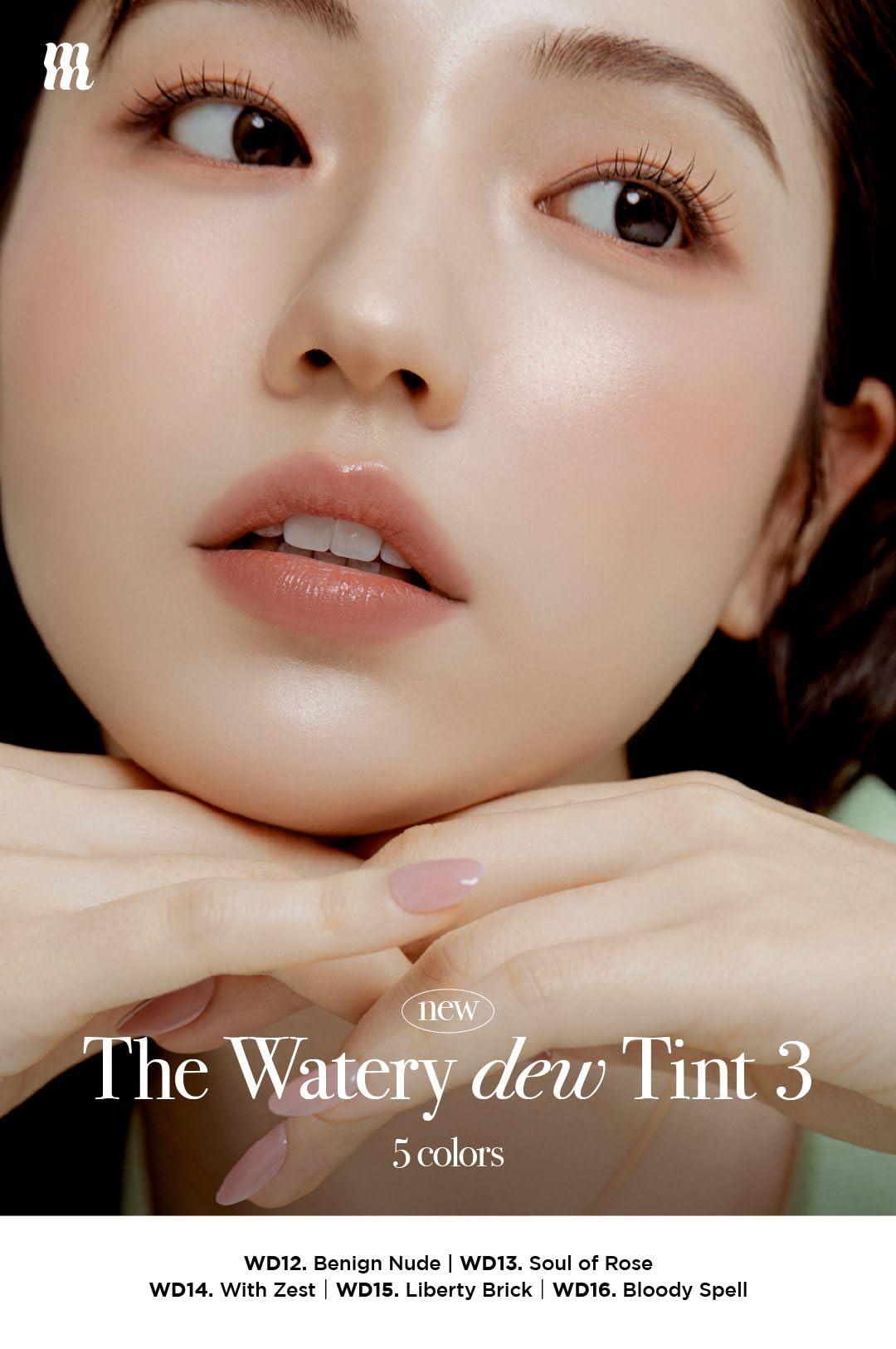 BY MERZY MERZY The Watery Dew Tint High-Pigment Glossy Lip Tint with Watery Shine Long-Lasting Moisture & Vivid Color #12 BENIGN NUDE, 0.14 fl oz