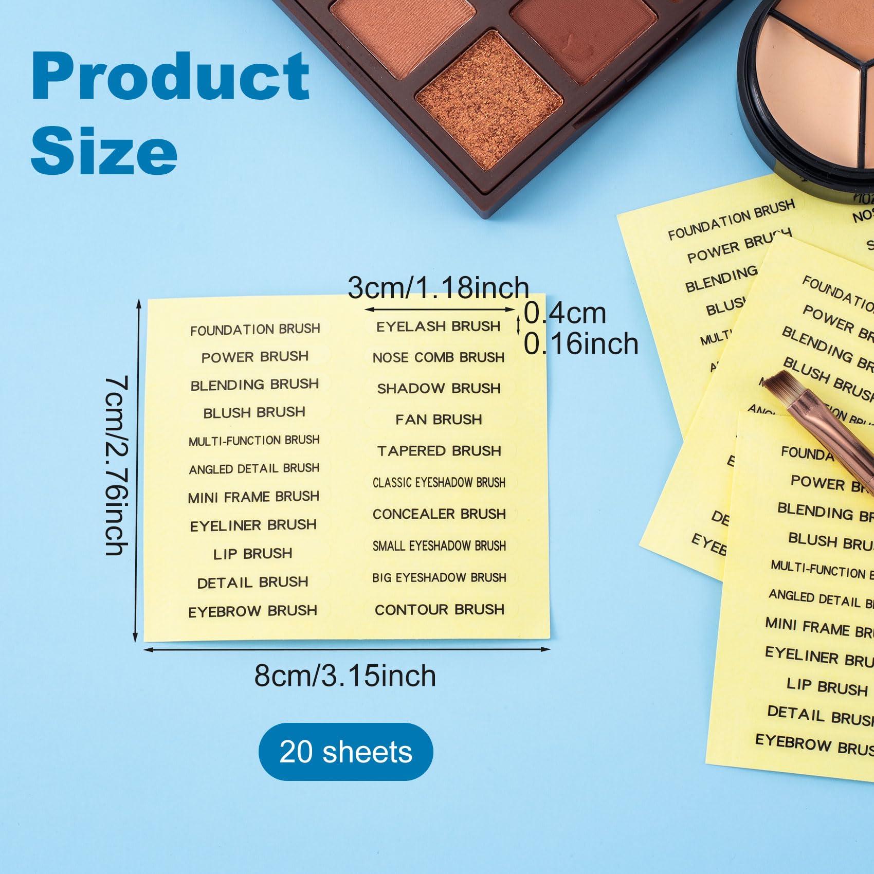 HINZIC HINZIC 420 PCS Makeup Brush Label Stickers, 10 Sheets Self-Adhesive Waterproof Brush Name Labels, Foundation Brushes Beauty Organization Labels for Beauty Salon Personal Use Women Girls