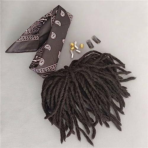 Dempiire Dempiire Human Hair Braided Wig For Black Man Wig For Men Black Hair Dirty Braid Dreadlock Wig Human Hair Wig Pieces For Men Mens Wig Acting