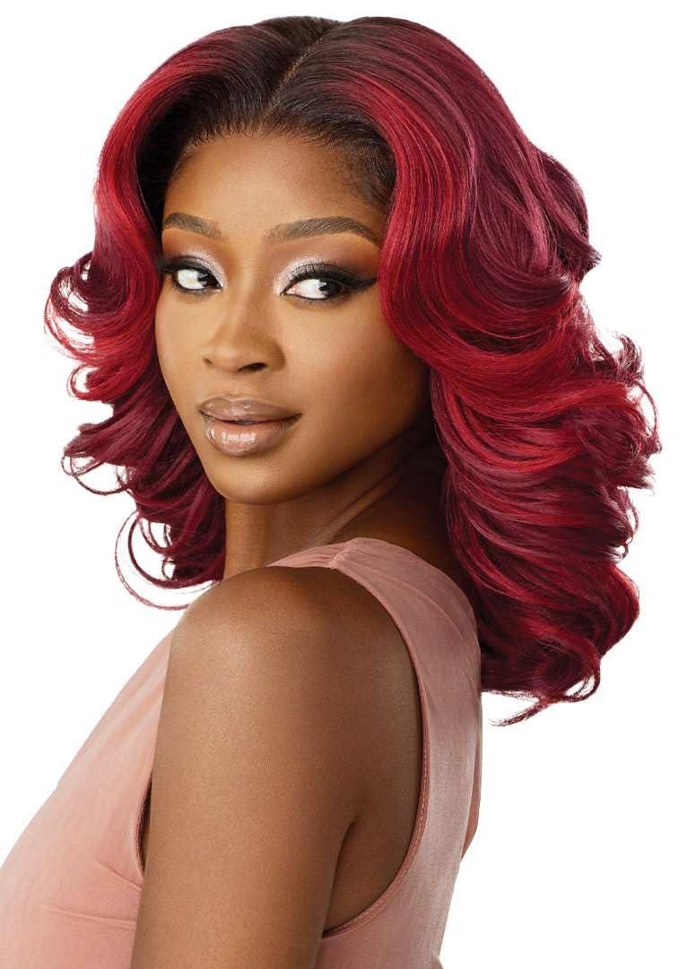 Outre Outre - 5X5 Lace Closure Wig - Human Hair Blend - Body Wave 16\" (DARK BROWN 2)