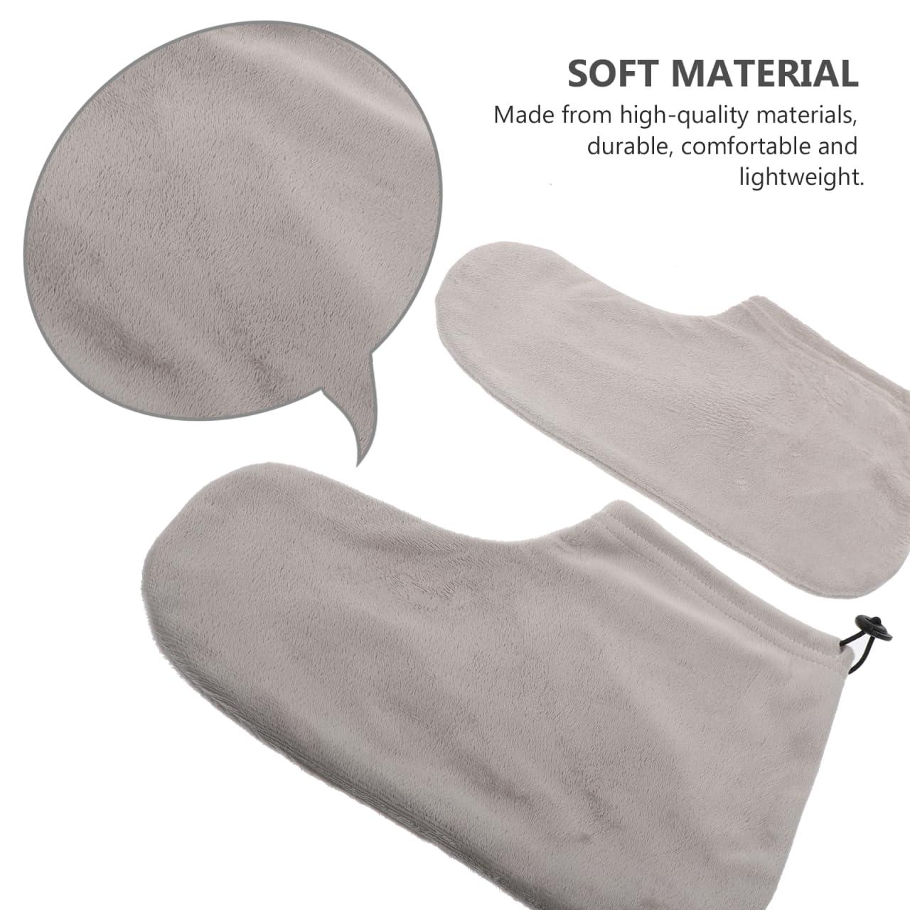 HEALLILY HEALLILY Paraffin Wax Bath Cotton Booties Moisturizing Work Foot Covers Feet Treatment Kit Grey Paraffin Wax Warmer Insulated Foot Wraps for Women Warm Therapy