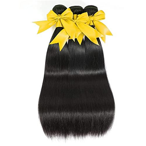 TOMYEUS TOMYEUS Human Hair Weave Straight Hair Bundles, Brazilian Virgin Human Hair Bundles, 1 3 Bundles Straight Unprocessed Virgin Hair Extensions Straight Weave Hair Bundles Human Hair Extension