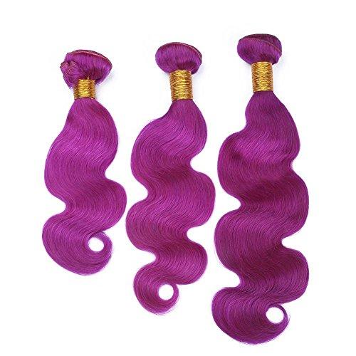 Tony beauty hair Tony Beauty Hair Virgin Malaysian Purple Human Hair Weaves Body Wave Wavy 3 Bundles with 4x4 Lace Front Closure Pure Purple Color 100 Virgin Hair Wefts Wholesale (14 16 18+12)