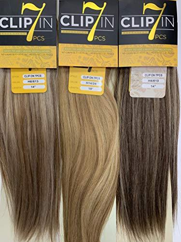 Bohyme Remi Clip-In Hair Extensions 100% Human Hair 7 PCS by Black Diamond (18", H4/27)