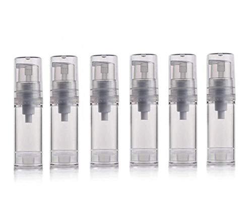 erioctry erioctry 5ML Airless Pump Bottle-Empty Refillable Clear Airless Vacuum Pump Cream Lotion Bottle Travel Bottles Toiletries Liquid Container for Cosmetic Make-up Pack of 6 (5ml)