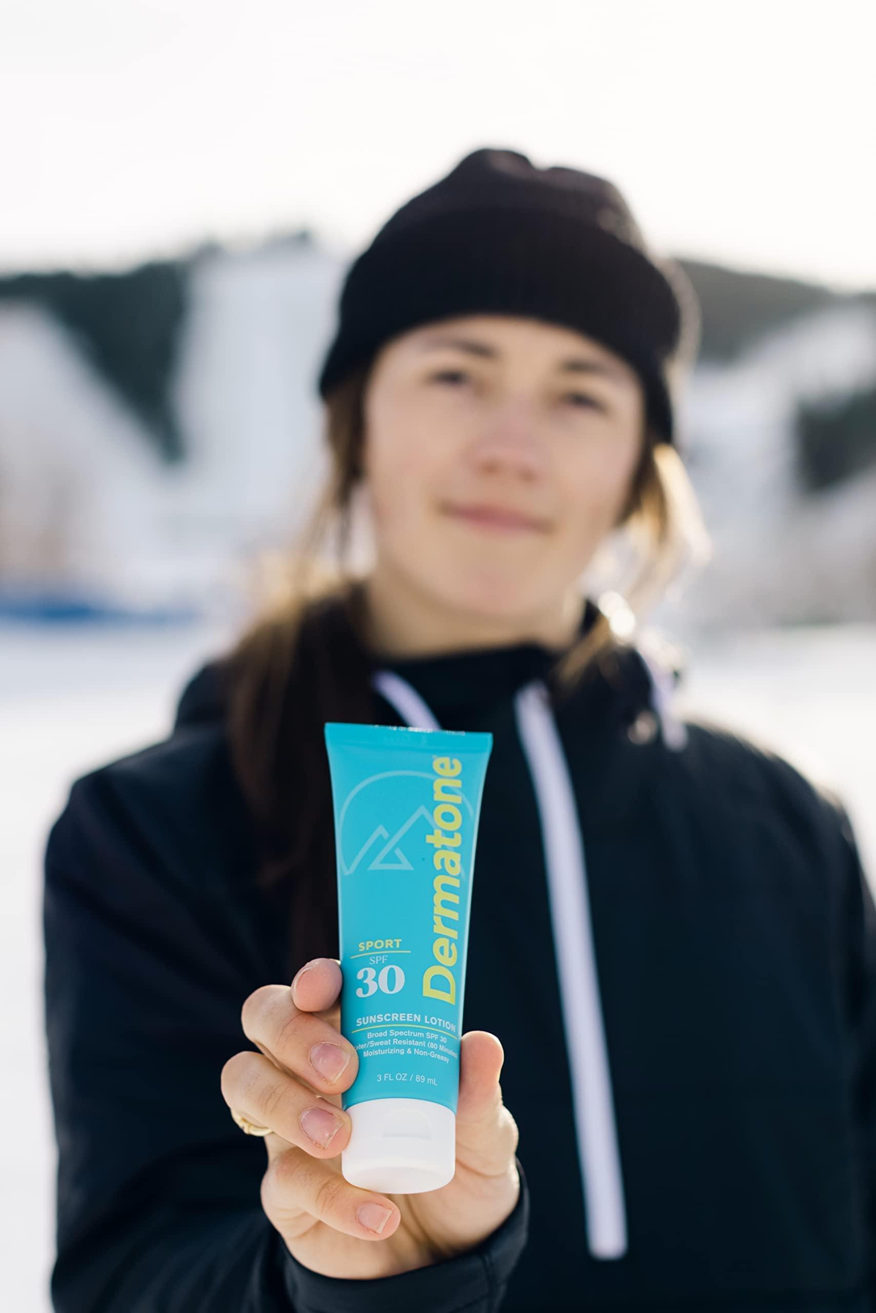 DERMATONE Dermatone Sport Sunscreen Lotion SPF 30 | Water Resistant (80 min), Oxybenzone and Octinoxate Free Sunscreen for Body and Face | Moisturizing Broad Spectrum UVA/UVB Protection SPF Lotion | 3oz