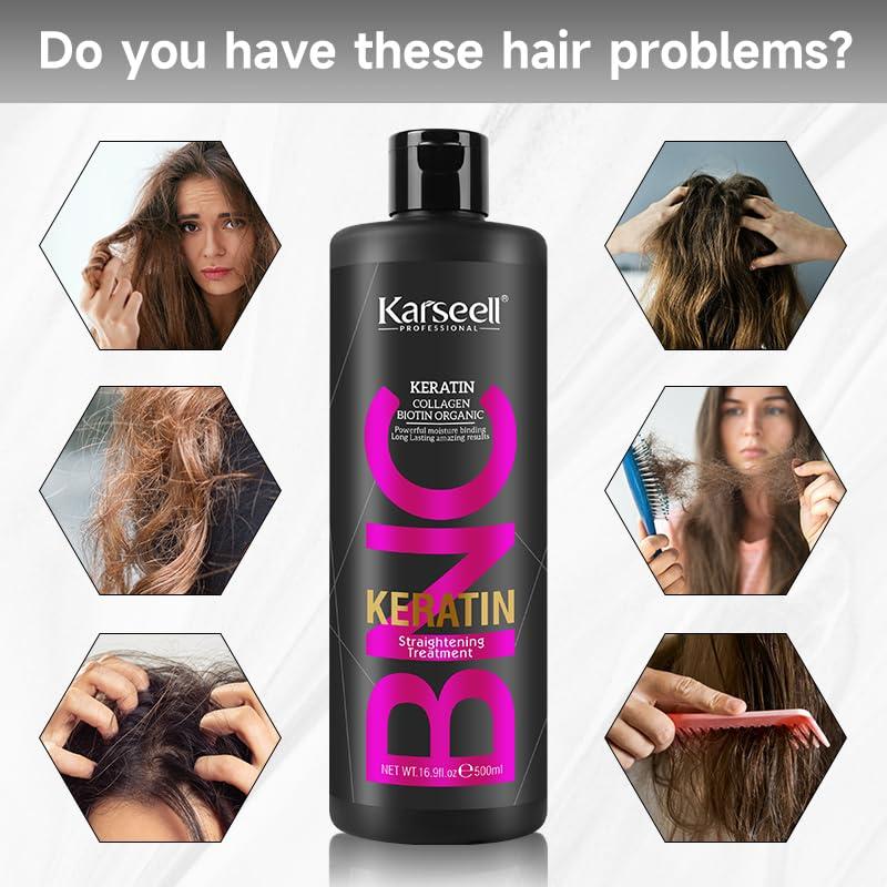 Karseell Karseell Brazilian Keratin Treatment Complex Blowout Collagen BIotin Organic Care 16.9 fl oz 500ml Hair Straightening Conditioner