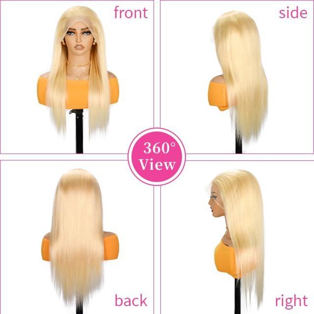 Chesma 30 inch 613 Lace Front Wig Human Hair Blonde 13x4 HD Transparent Lace Front Wigs Human Hair 180% Density Blonde Glueless Wigs Human Hair 613 HD Straight Lace Frontal Wigs Human Hair Pre Plucked