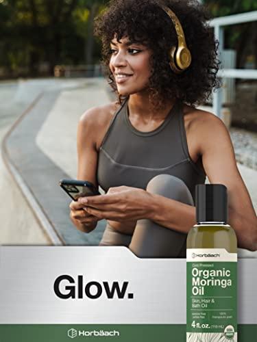 Horbach Horbach Organic Moringa Oil | 4 fl oz | for Face, Hair, and Skin | Cold Pressed | 100% Therapeutic Grade | Paraben and Sulfate Free, Non-GMO