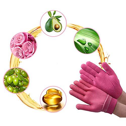 AnHua AnHua 1 Pair Gel SPA Moisturizing Gloves Soft Cotton Moisturizing Whitening Exfoliating Foot Mask Smooth Skin Care Dry Treatment (Rose)