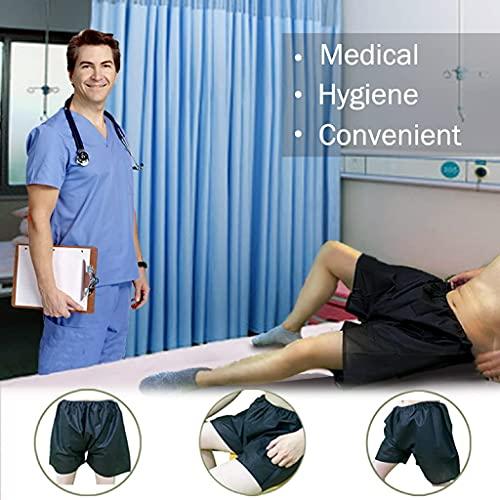 Starrise 50 Pcs Disposable Paper Shorts Medical Salon unisex Black Boxer Shorts Nonwoven Exam Massage Spa Underwear (50pcs)