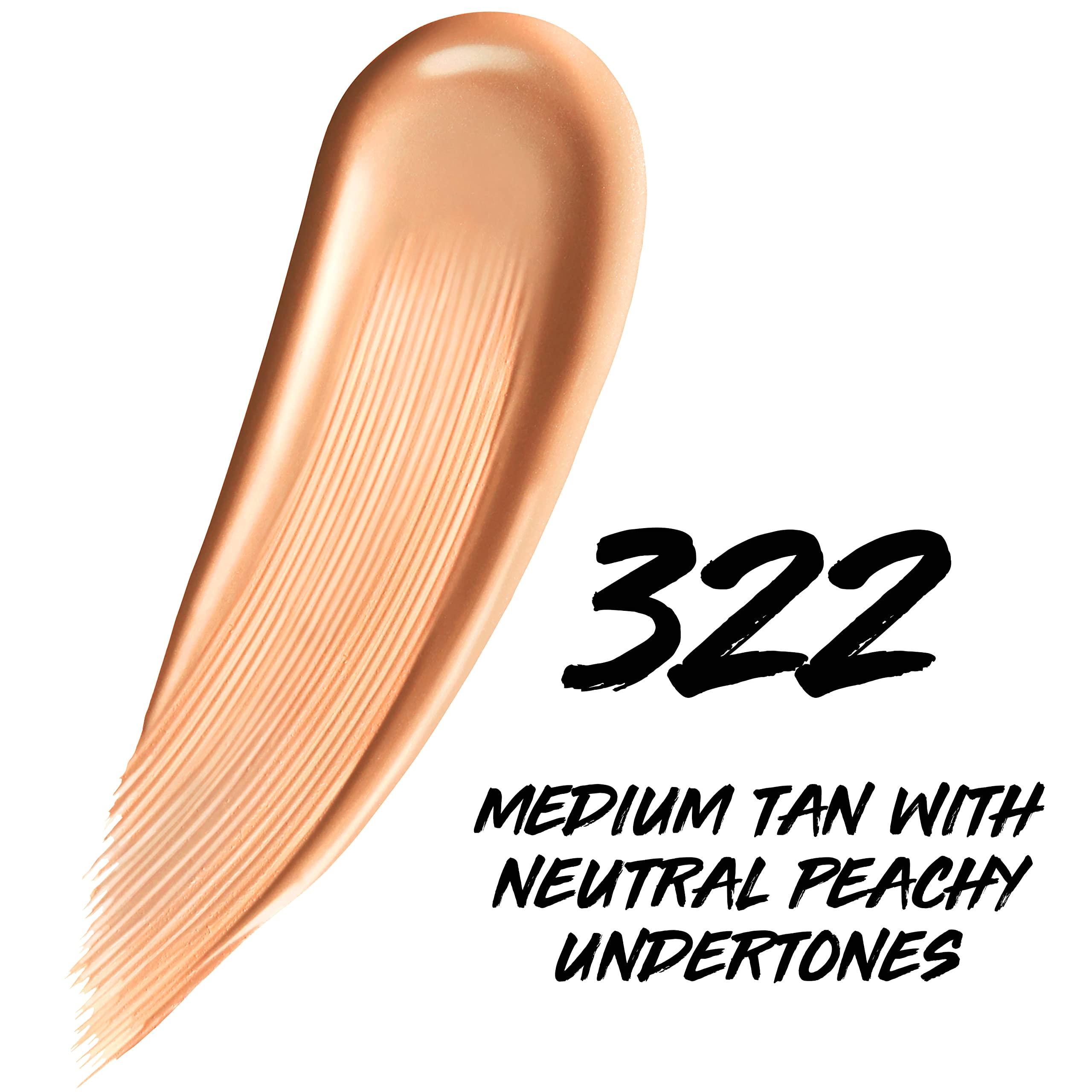MAYBELLINE Maybelline Super Stay Up to 24HR Skin Tint, Radiant Light-to-Medium Coverage Foundation, Makeup Infused With Vitamin C, 322, 1 Count