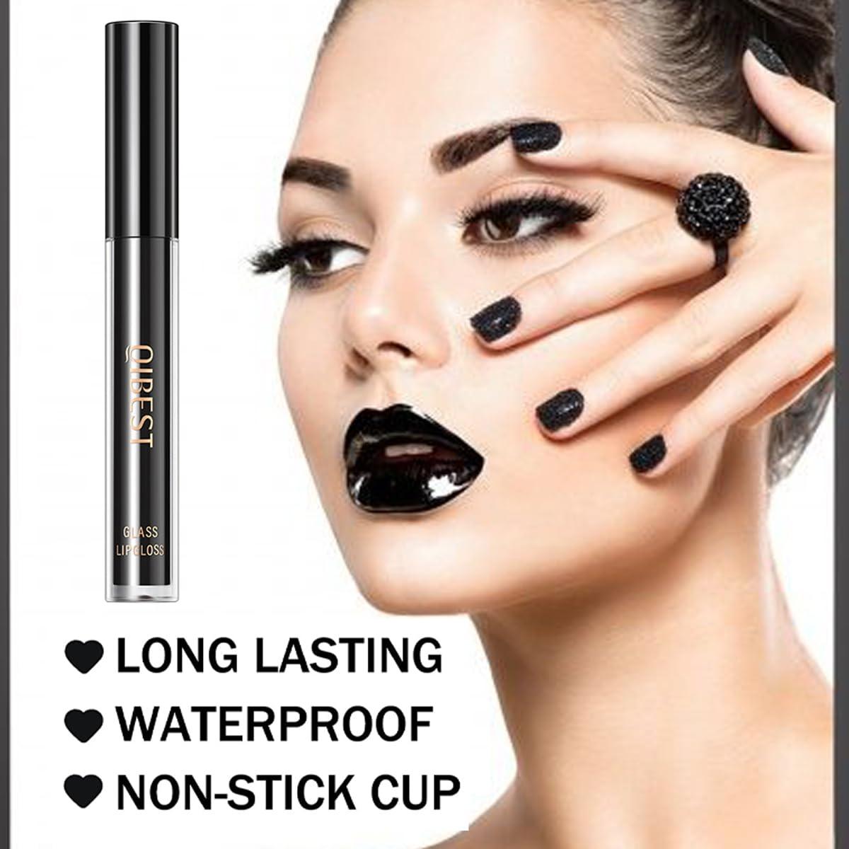 Pakivs Pakivs 3Pcs Black Matte Liquid Lipstick,Lip Liner,Lip Gloss Trio Lip Set Waterproof Long-Lasting Moisturizing Velvety Lip Stain One Step Lips Makeup Kits Goth Makeup