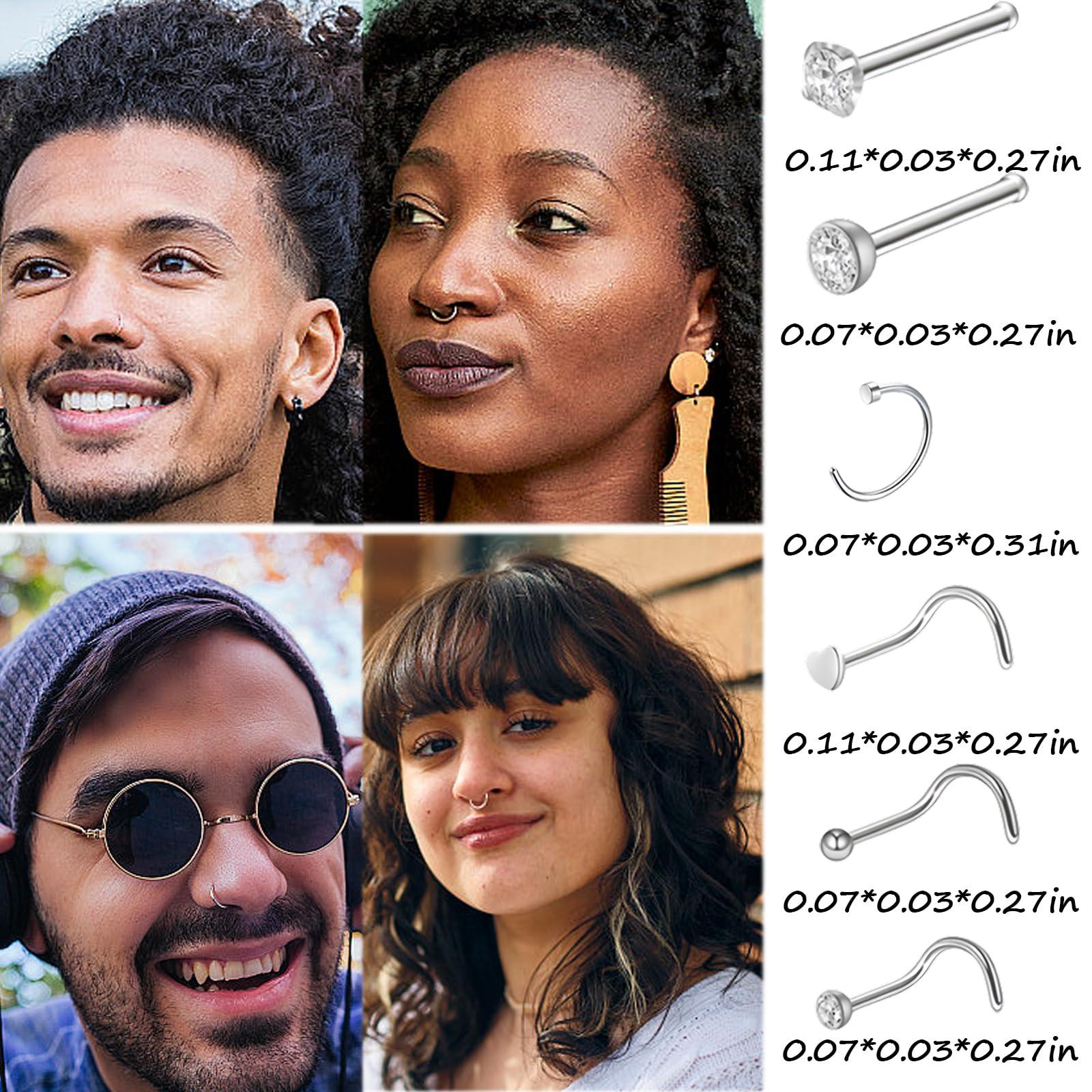 orilace orilace 30Pcs Self Nose Piercing Kit- Blue Disposable Nose Piercing Gun Built-in Nose Stud, Safe Easy Use Painless At Home Nose Piercing Tool (G200+200)