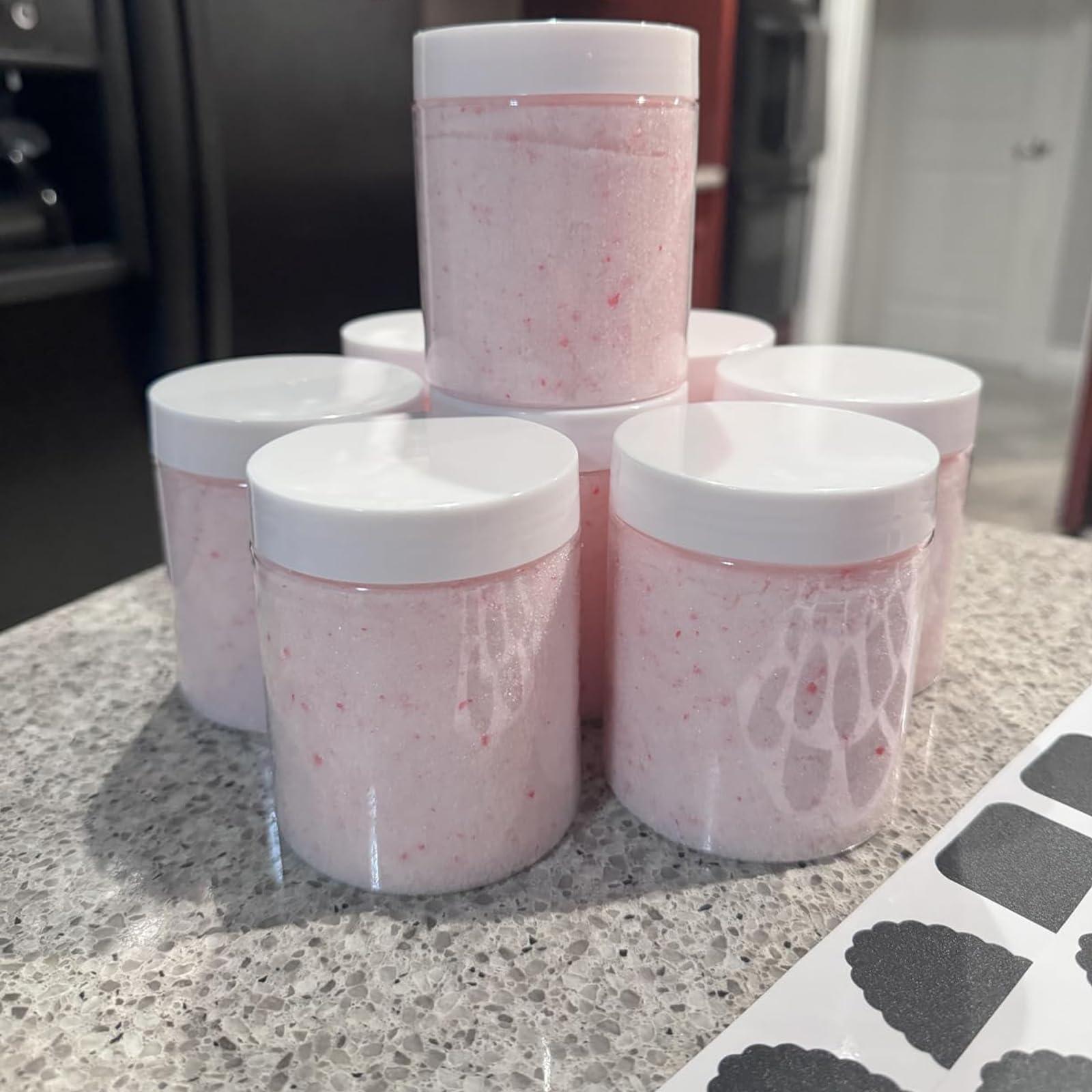 JEUIHAU JEUIHAU 46 Pack 8 OZ Plastic Jars with Lids, Clear Empty Slime Storage Containers, Plastic Cosmetic Containers for Slime Making, Food, Beauty Products, BPA Free