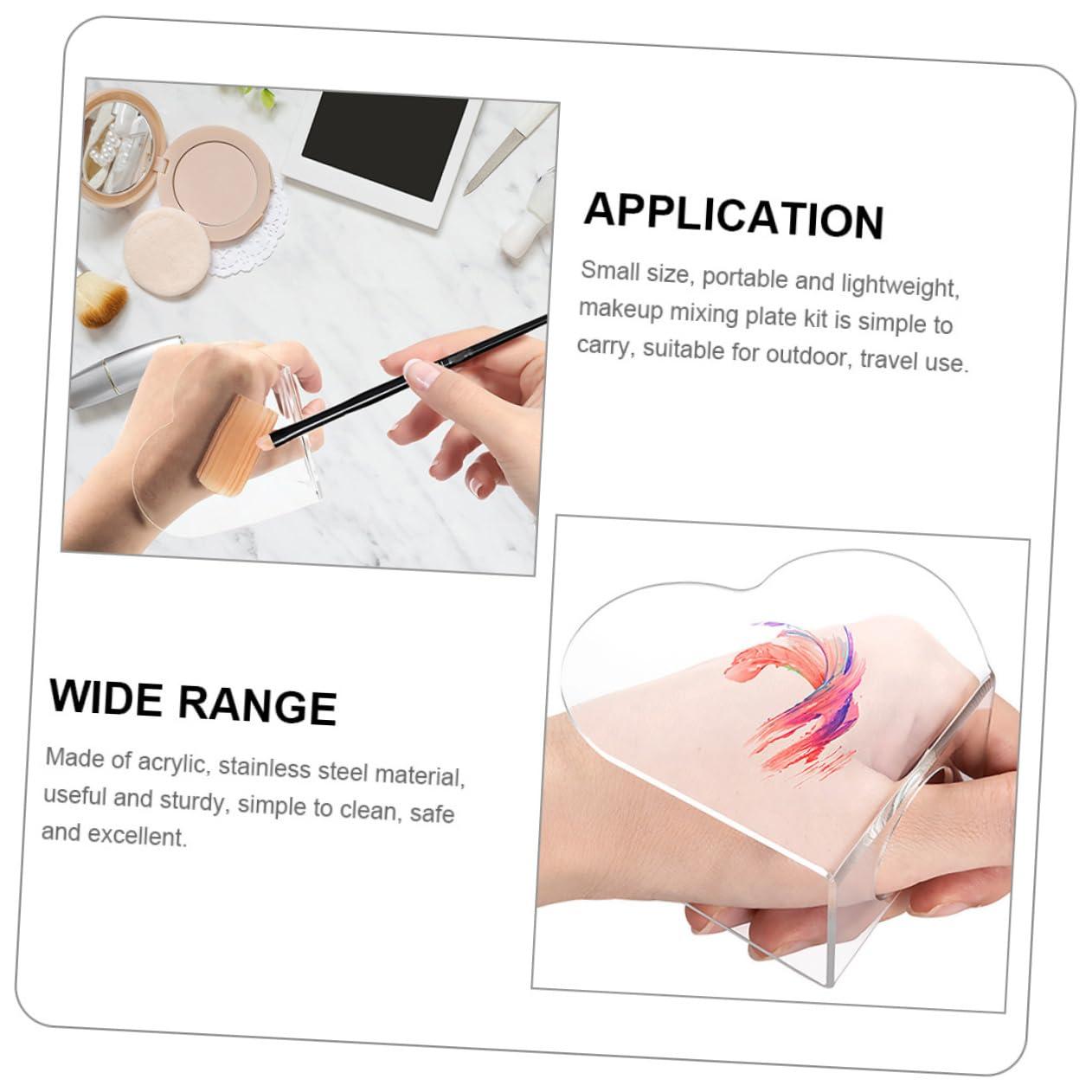 Beaupretty Beaupretty 3 Sets Heart Makeup Mixing Palette Art Nail Palette Foundation Blending Palette Acrylic Makeup Mixing Palette with Spatulas Makeup Mixing Tray