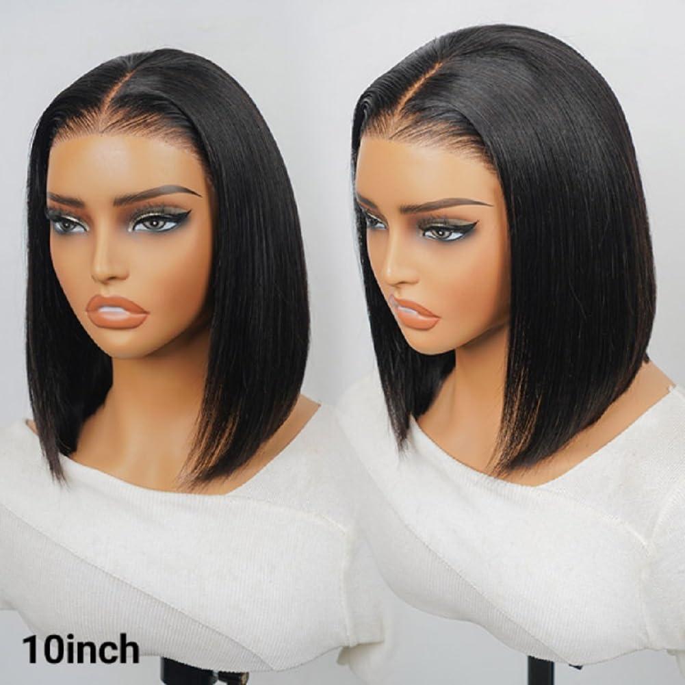 Ali Pearl Alipearl Ready To Go Glueless Bob Wig Human Hair 5x7 Lace Front Wig Pre Plucked Pre Cut Pre Bleached Knots 10 Inch 180 Density Wig For Women