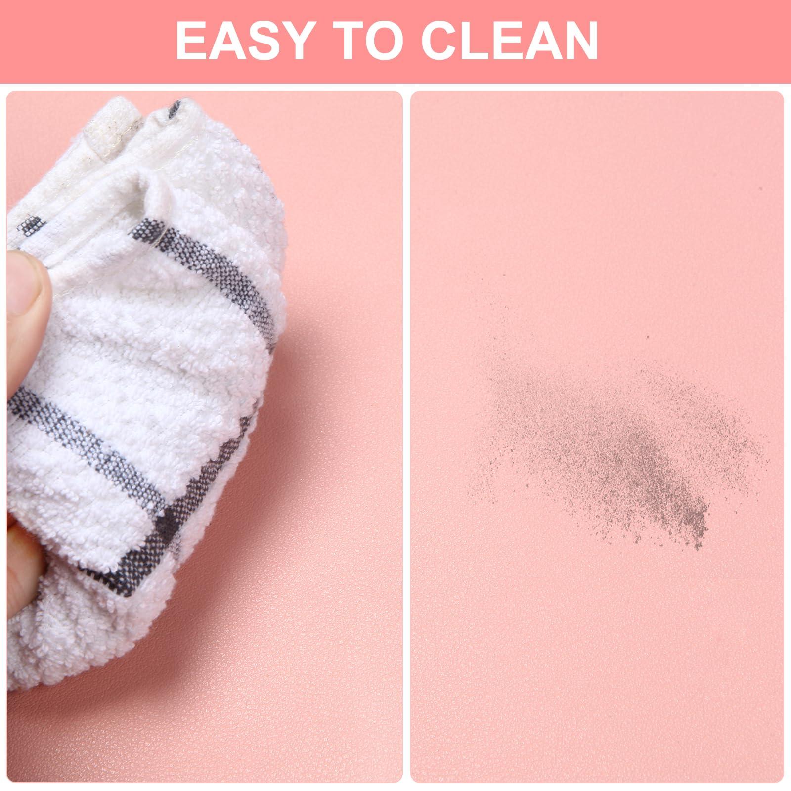 OUBXINS Makeup Mat for Vanity - Waterproof | Oil-Proof | Dust-Resistant | Soft and Comfortable Desk Protection, Ideal for Makeup Tables and Workbenches (15.7"X23.6", Pink)