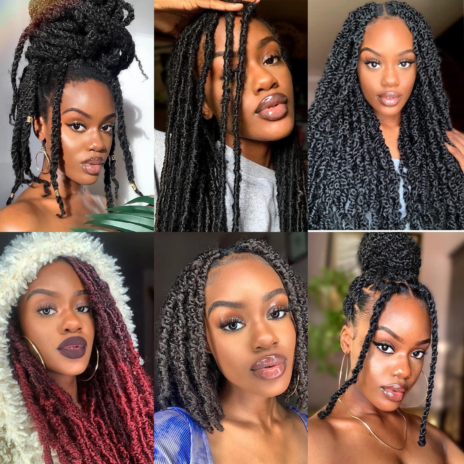 GZVIS Springy Afro Twist Hair 12 Inch 3 Packs Burgundy Color Pre Fluffed Marley Twist Braiding Hair for Black Women (12 inch, Burgundy)