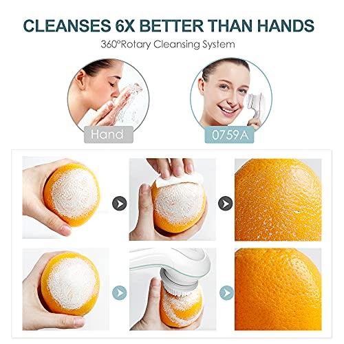 TOUCHBeauty TOUCHBeauty Facial Cleansing & Exfoliator Brush Set with Travel Case 3 Professional Cleansing Brush Heads for Oil/Sensitive/Combination Skin |Waterproof, Dual Speed