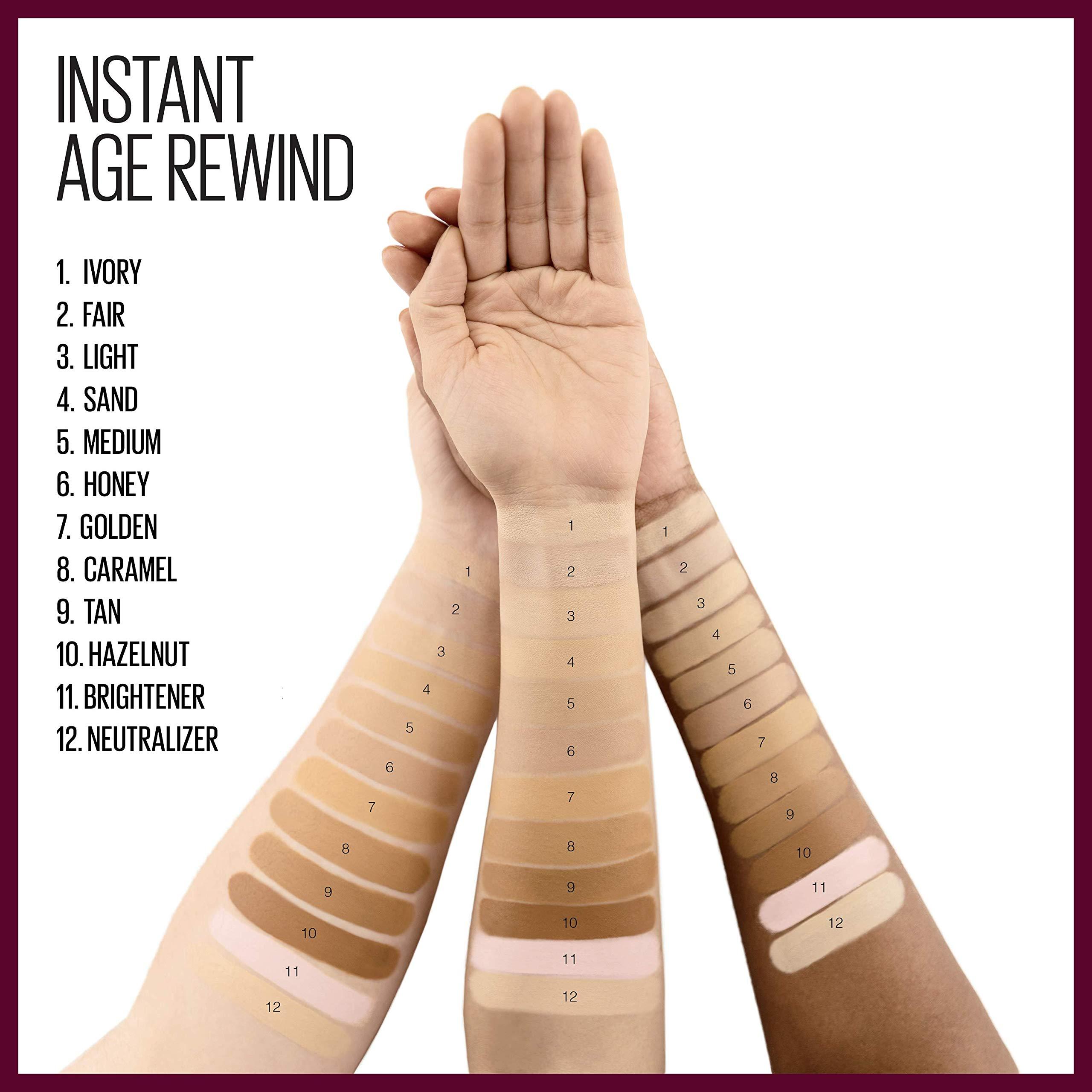 MAYBELLINE Maybelline Instant Age Rewind Eraser Dark Circles Treatment Multi-Use Concealer, Tan, 0.2 Fl Oz (Pack of 2)