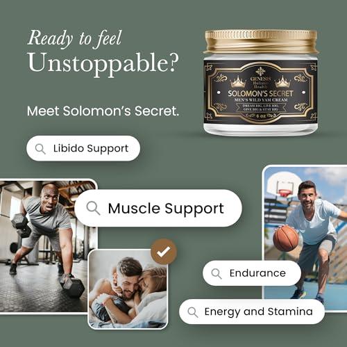 Genesis Holistic Health Genesis Solomon\'s Secret Men\'s Wild Yam Cream - Dream Big, Live Big, Give Big. Natural & Organic designed to boost your game. 4oz; Made in the USA