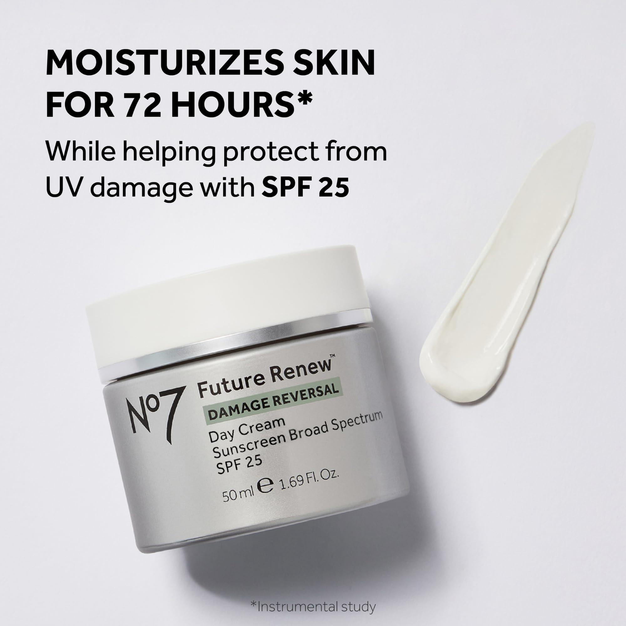 No7 No7 Future Renew Damage Reversal Skincare Set - Anti Aging Face Serum (.33 Fl Oz), Day Cream with SPF 25 (1.69 Fl Oz) & Night Cream (1.69 Fl Oz) - Reverses Visible Signs of Sun Damage - 3-Piece Set
