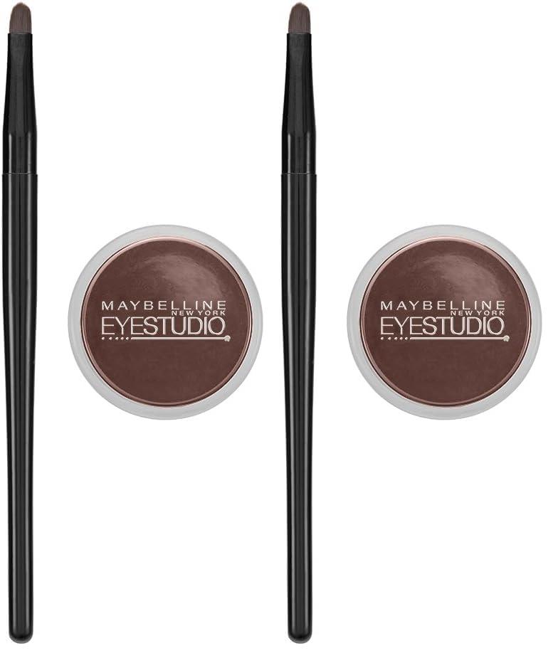 MAYBELLINE Maybelline New York Eye Studio Lasting Drama Gel Eyeliner, Waterproof, Brown 952, 0.106 oz (Pack of 2)
