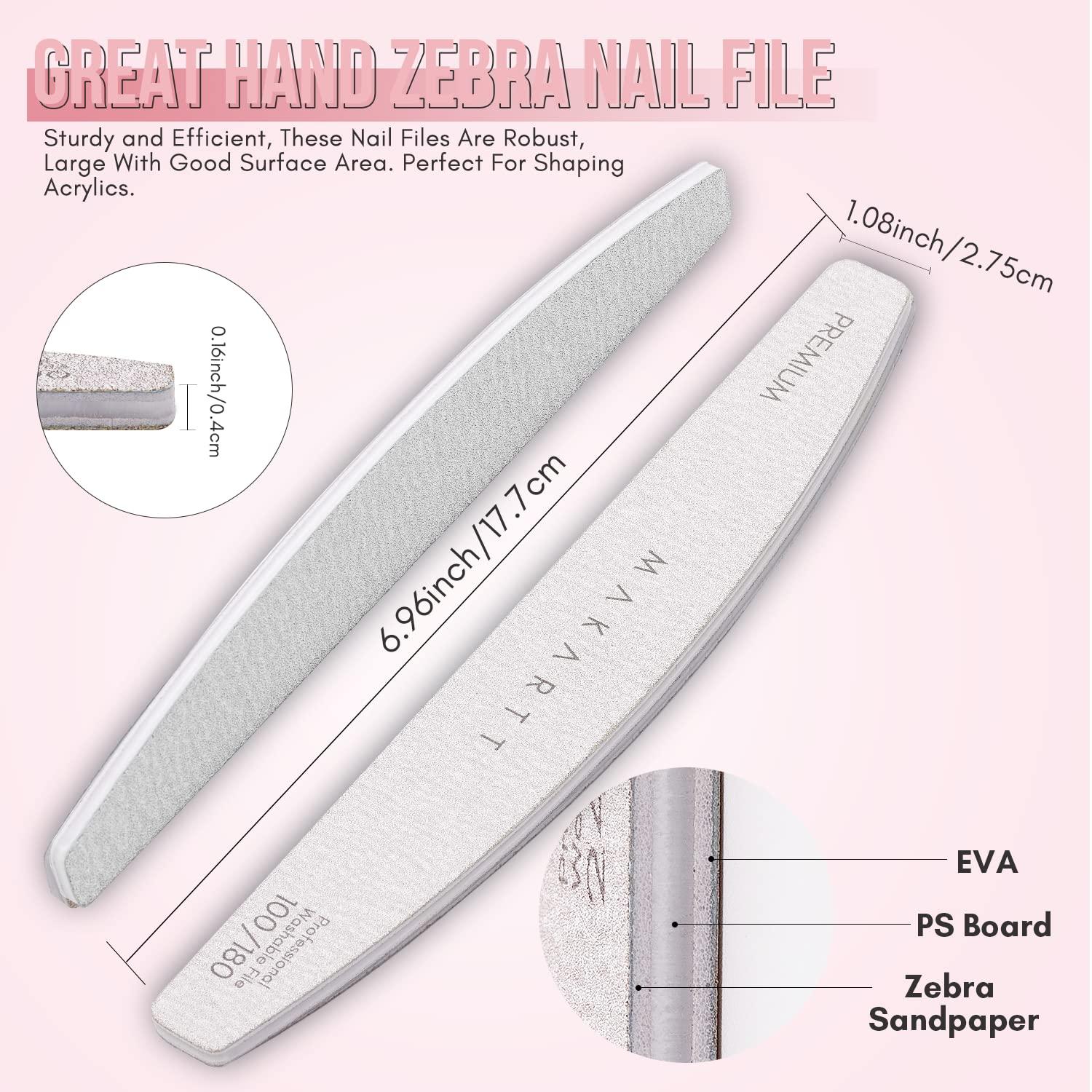 Makartt Makartt Cuticle Nail Drill Bit with Nail File Bundle, Safety Tungsten Carbide Cuticle Remover Drill Bit, 100/180 Grit Nail Files for Acrylic Nails Gel