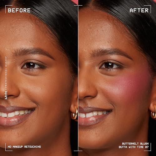 NYX PROFESSIONAL MAKEUP NYX PROFESSIONAL MAKEUP Buttermelt Powder Blush, Fade and Transfer-Resistant Blush, Up to 12HR Make Up Wear, Vegan Formula - Butta With Time