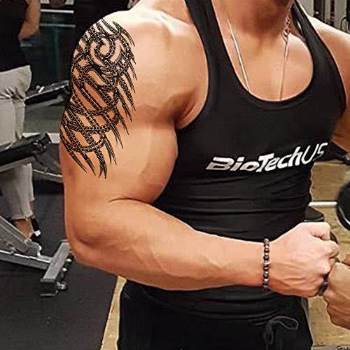 AWLEE Temporary Tattoos for Men Women Black Large Tribal Totem Body Art Makeup Stickers Half Arm Fake Tattoo Waterproof Removable (Pattern4)