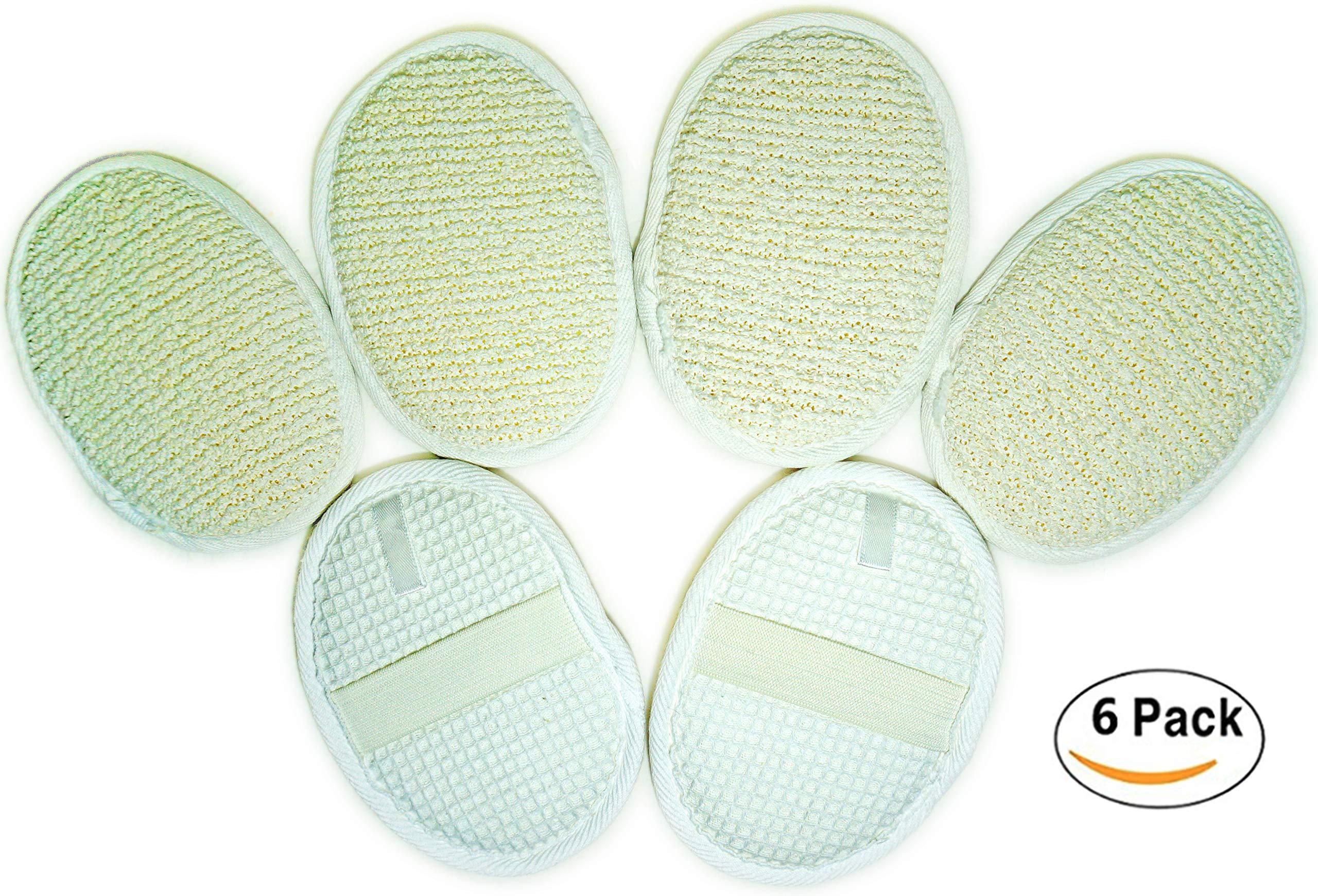 JINS-Hung 6Pack (Large 6.3x4.3 inches) Exfoliating Face Body Pad (100% Soft Terry Cloth) Cloth Materials Loofah Sponge Scrubber Brush Close Skin for Men and Women When Bath Spa and Shower