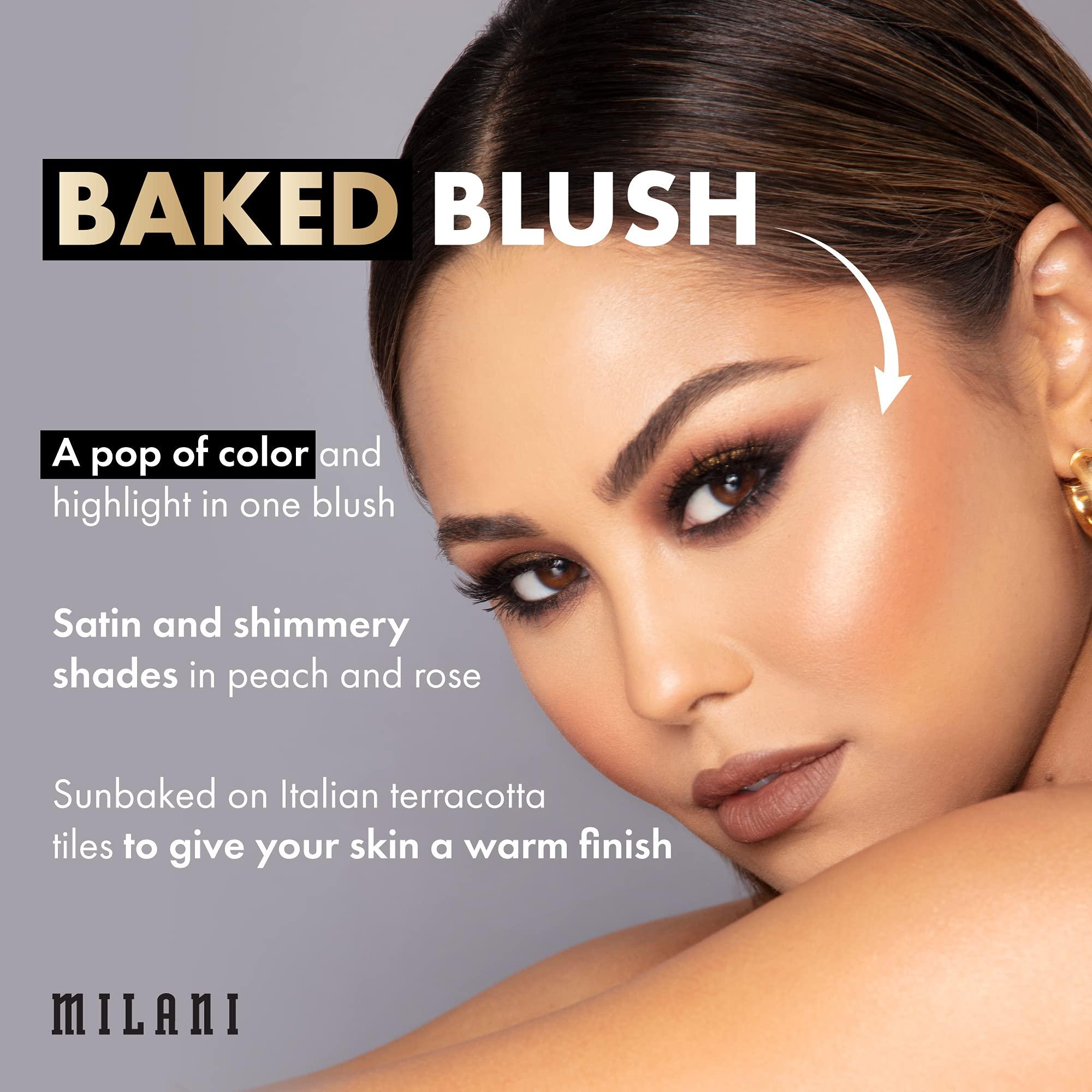 Milani Milani Baked Blush - Sunset Passione (0.12 Ounce) Cruelty-Free Powder Blush - Shape, Contour & Highlight Face for a Shimmery or Matte Finish