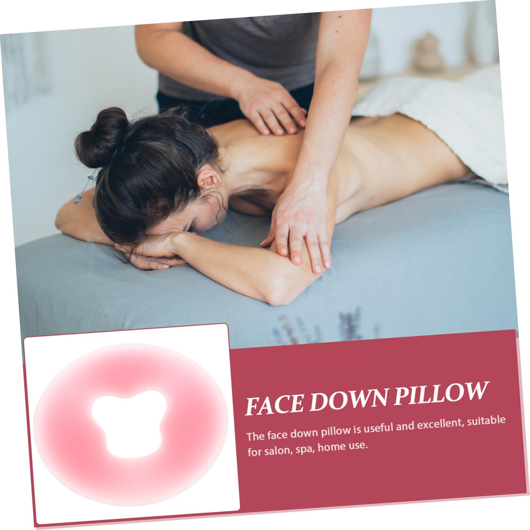 Angoily Angoily Beauty Salon Silicone Pillow Pillows Sleeper Massage Facial Cradle Covers And Neck Massage Face Low Profile Pillow Wrinkle Foldable Massage Bed Headrest Massager Natural Latex Pink